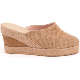 Resim Star Tombis Gerçek Elişi Platformlu Burnu Kapalı Elişi Hasır Keten Sabo Terlik Handmade Çok Renkli 