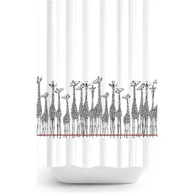 Resim Zethome Tropik Giraffe Banyo Duş Perdesi Tek Kanat 1X180X200 Çok Renkli 