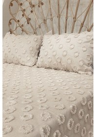 Resim Sitra Bej Çift Kişilik Püsküllü Yatak Örtüsü 230x250 2 Yastık 50x 400509 