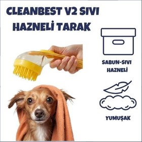 Resim CleanBest v2 Sıvı Hazneli Evcil Hayvan Tarağı 