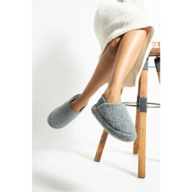 Resim Trios Shoes Kadın Lastikli Kaymaz Taban Peluş Ev Botu Panduf TS1153 