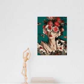 Resim SANAT Sayılarla Boyama & Hobi Seti - Fırça Boya Duvara Asma Aparatı Dahil 40x50 Tablo 