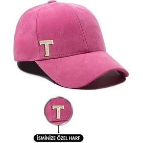 Resim Twingold İsme Özel Süet Kep Şapka - Ab01013 - Pembe Pembe 