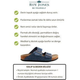 Resim Roy Jones 7001 Unisex Lacivert Çift Toka Günlük Terlik Lacivert 
