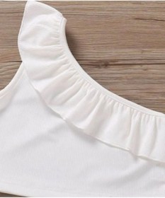 Resim Keywest Kız Çocuk Tek Kol Fırfırlı 2'li Crop Bluz 