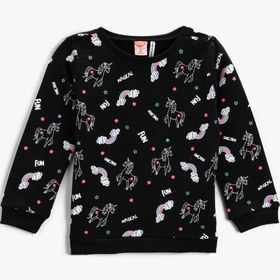 Resim Kız Bebek Baskılı Sweatshirt Pamuklu 
