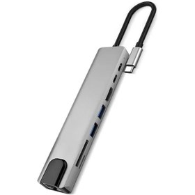 Resim Cosmotex 8 Port Type C Hub Usb Hdmı Rj45 Sd Tf Kart Okuyucu Çoklayıcı 