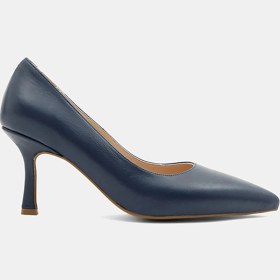 Resim Desa Kadın Lacivert Sivri Burunlu Klasik Deri Stiletto 