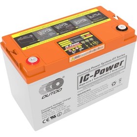 Resim Outdo Solar Jel Akü 100 Ah 12v Dijital Ekranlı Akıllı Solar Akü 