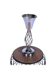 Resim Yapay Çiçek Sitesi Burgulu Ayaklı Metal Dekoratif Vazo Gümüş 43 Cm Gümüş 