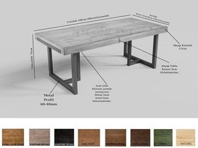 Resim NTConcept Tua Doğal Ahşap Yemek Masası - AMZ-maym104act (85 x 180 cm) 