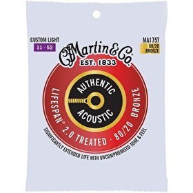 Resim Martin & Co MA175T SP Lifespan Treated Akustik Gitar Teli Custom Light 11-52 
