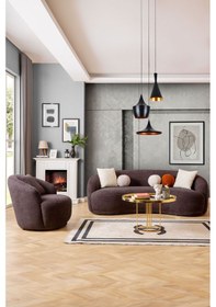 Resim Elips Koltuk Takımı 3 1 Kahve 