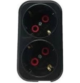 Resim Mutlusan İkili Topraklı Fiş-priz Düz Tip Siyah 001 170 0330067 00 11 Standart 