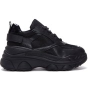 Resim Derimod Kadın Siyah Bağcıklı Kalın Tabanlı Sneaker 25AFE220014 