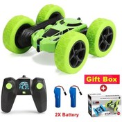 Resim Uzaktan Kumandalı Araç Hızlı Dublör Rc Araba 4wd Çift Taraflı 360 Dönen Kamyon Green 2b Gift Box Yeşil 
