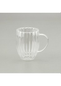 Resim Perottii Çift Cidarlı Çizgili Bardak - Şeffaf - 350 Ml Renkli 