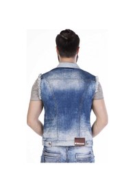 Resim Cipo & Baxx Cw107 Eskitilmiş Tarzda Denim Kolsuz Ceket 001 