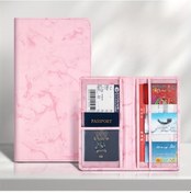 Resim Sunshine022 Pembe 1 Adet Pu Deri Araç Belge Çantası Şeffaf Pencere Çoklu Kart Yuvası 