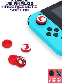 Resim beboncool Nintendo Switch/Switch OLED/Switch Lite Analog Koruyucu Silikon Pad 