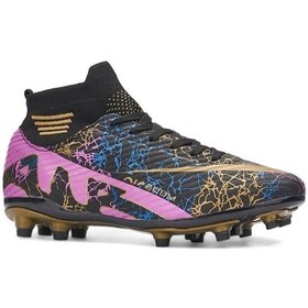 Resim La Liga Erkek 565 Bilekli Çoraplı Krampon Siyah Altın Futbol 001 