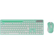 Resim Everest KM-730 Yeşil / Beyaz Kablosuz Tablet / Telefon Uyumlu Q Multimedia Ofis / Yazı Klavye + Mouse Set 