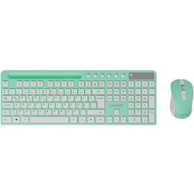 Resim Everest KM-730 Yeşil / Beyaz Kablosuz Tablet / Telefon Uyumlu Q Multimedia Ofis / Yazı Klavye + Mouse Set 