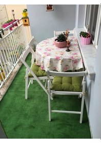 Resim Yeşil Protokol Halı Özel Kesim Kaymaz Tabanlı Balkon Halısı (427038973) 