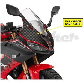 Resim Qjmotor Rks Srk125r Ön Çamurluk Ve Ön Kafa Takım Mat Karbon Sticker Kaplama Etiket Modeli 