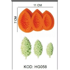 Resim Silikon Kalıp Yılbaşı Çam Ağacı Derin 3 Lü Hg-058 Turuncu 