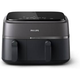 Resim Philips PHİLİPS HomeID Uygulaması 3000 Seri Çift Hazneli Airfryer, 3L + 6L, NA350/00 ,2750 W + 5 YIL GARANTİ 