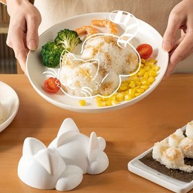 Resim Sevimli Kedi Şeklinde Sushi & Püre Patates Kalıbı - Gıda Güvenli Plastik, Mutfak ve Yemek Odası İçin Mükemmel 