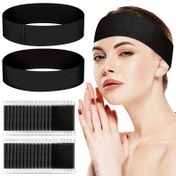 Resim 50 adet Siyah Tek Kullanımlık Spa Yüz Bandı - Esnek, Yumuşak, Ayarlanabilir Kadınlar İçin Büyü Tape | Makyaj, Salon ve Seyahat İçin Non-Woven Kumaş Estetician Wraps 