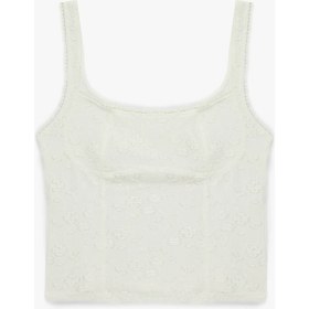 Resim Koton Pencere Detaylı Slim Fit U Yaka Kolsuz Fisto Bluz 