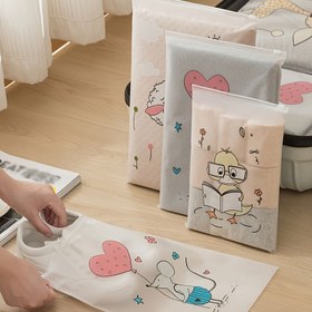 Resim 1 Set 4'lü/3 Set 12'li, Seyahat için Kilitli Ambalaj Torbaları, Giysi, İç Çamaşırı, Ayakkabı, Bagaj ve Diğer Eşyaların Saklanması İçin, Uygun, Seyahat için Giysi Düzenleyici, Giysi Saklama 