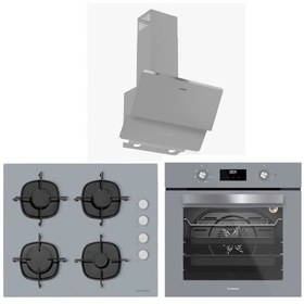 Resim Silverline BO6502S02 - CS5335S02 - 3490 Oslo Gri Cam Ankastre Set 