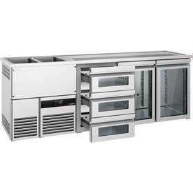 Resim Bira Tezgahı - 2500x700mm - 2 Cam Kapılı & 3 Cam Çekmeceli (Sol) 