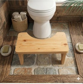 Resim .premium Masif Çam Klozet Taburesi - 17cm İdeal Sağlık Boyu - %100 Doğal Ahşap Kurulu Teslimat Bej 