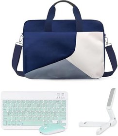 Resim Microcase Samsung Galaxy Tab S9 FE Plus X610 12.4 inch Tablet için Macbook Çantası + Türkçe Bluetooth Klavye + Mouse + Tablet Standı Yeşil AL5162 