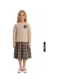 Resim Xo Kids Kız Çocuk Elbise 8-12 Yaş 4067 Bej 