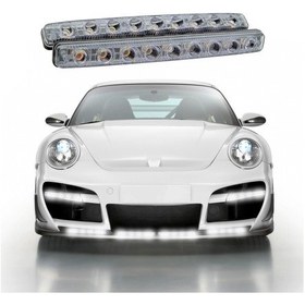 Resim Mega Oto Market 12v 9 Ledli 36w Beyaz Gündüz Ledi - Sarı Sinyalli Ip4 Metal Kasa 