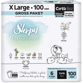 Resim Nessiworld Sleepy Bio Natural Baby Diaper Gross Package 6 Size 100 Pieces 