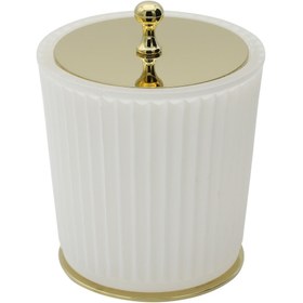 Resim Setüstü Linealux Pamukluk 7740 - Küçük / PVD Gold Beyaz Cam 