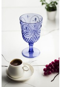 Resim Akrilik Mavi Tekli Kadeh & Su Meşrubat Kahve Yanı Bardağı 450 Ml Cam Değildir Çok Renkli 