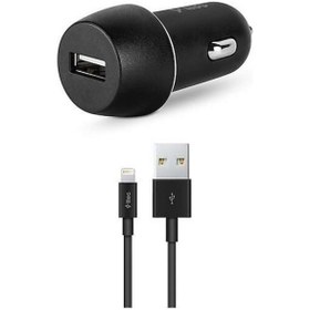 Resim T.tec 2cks20ls Smartcharger 2.1a Araç Şarj Aleti Siyah İphone Uyumlu Lighting Kablolu 