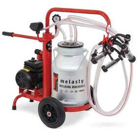 Resim Melasty Ecomini İkili Koyun Süt Sağma Makinesi Alüminyum Güğüm - Kauçuk Memelik Yağlı Pompa 