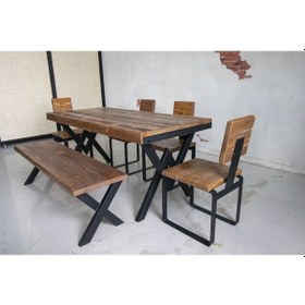 Resim Deryawood Deryawood Masif Ağaç Mutfak Masası Takımı 