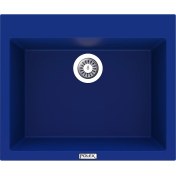 Resim POLEX Cristalüx Granit Evye P-X60 Mavi Tezgah Altı Ve Tezgah Üstü Kare Mutfak Evyesi 60x50cm 