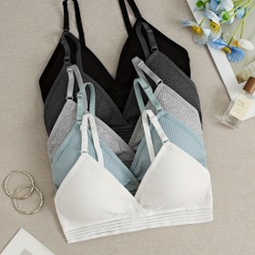 Resim 5 Şık Kablosuz Sütyen, Rahat Çukur-Konveks Dokulu Tasarım ve Nefes Alabilir Yumuşak Kumaş Ayarlanabilir Askılar Günlük Giyim için, Çıkarılabilir Kayışlı Sutyen, İç Çelikli Push Up Ağır Dolgulu Bayanlar için Ön Kapama Kablosuz, İçsiz Bralet Klipsiyle Üstten Bağlamalı İnce Push Up Sütyeni, Arka Olmayan Desteksüz Kalınlaştırıcısız Saksozsuz, İnci Takviyesi ile Asyalı Kadınlar İçin Desensiz İp Detaylı İç Etek Altı, İlave Pedli İp İplersiz Spor Sütyenler 