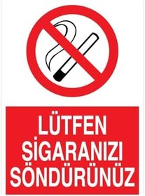 Resim Lütfen Sigaranızı Söndürünüz Uyarı Tabelası - 35x50 Alüminyum Kompozit Panel - SİG32 